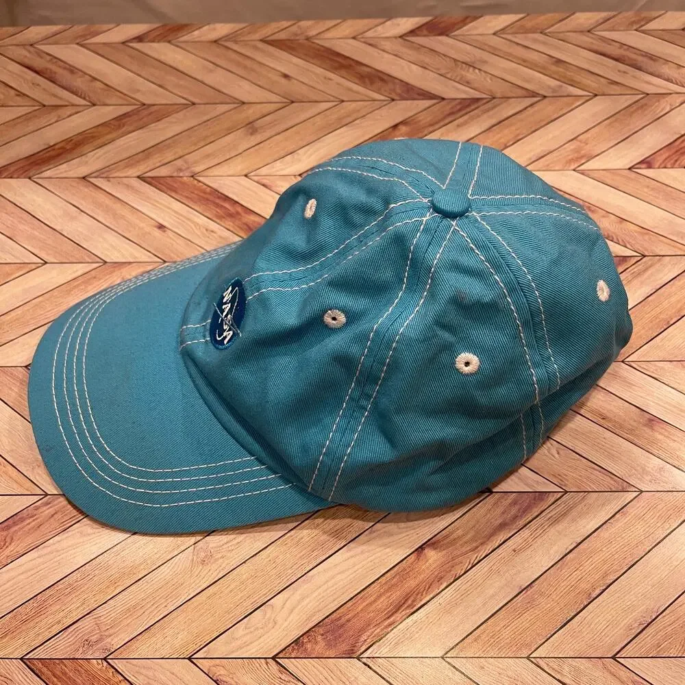 Prairie Mountain NASA Logo Turquoise Blue Adjustable Hat